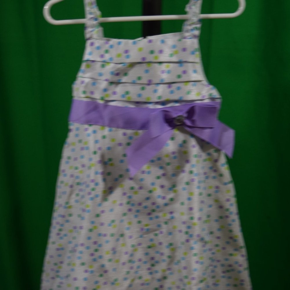 Girls SOPHIE ROSE  White Polka Dot Easter Dress